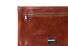 Aktentasche Leder Braun Zipper Frontansicht | Ritus' Brief