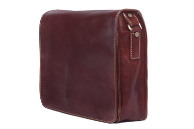 Umhängetasche Leder Braun Seitenansicht | Tuscan Brief