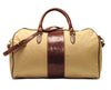 Reisetasche aus beigen Leinen Frontansicht