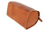 Reisetasche aus braunem Kalbsleder Bodenansicht | Duke's Duffle