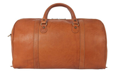 Reisetasche aus braunem Kalbsleder Frontansicht | Classic Duffle