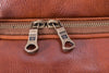 Trolleytasche aus braunem Kalbsleder Zipper Nahansicht | Council's Trolley X
